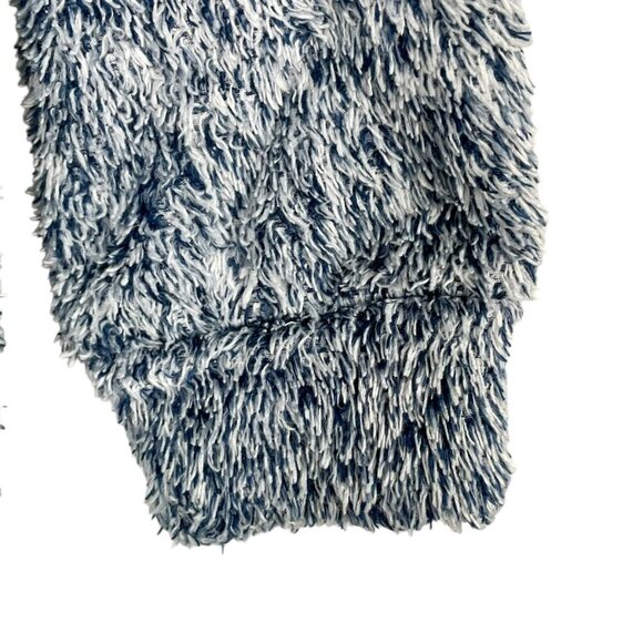 UNIQLO Deep Pile Fleece Crew Neck Sweatshirt Top Navy and White Mottled Womens S - Picture 6 of 11